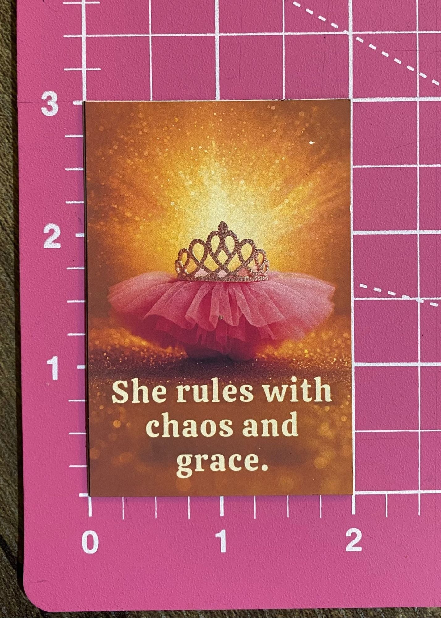 “She Rules with Chaos and Grace” Magnet | Empowering Mom Quote – 2x3 Fridge Art