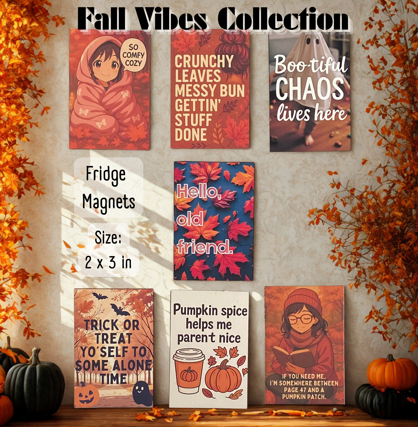 Fall Vibes Magnet Collection (Set of 7)
