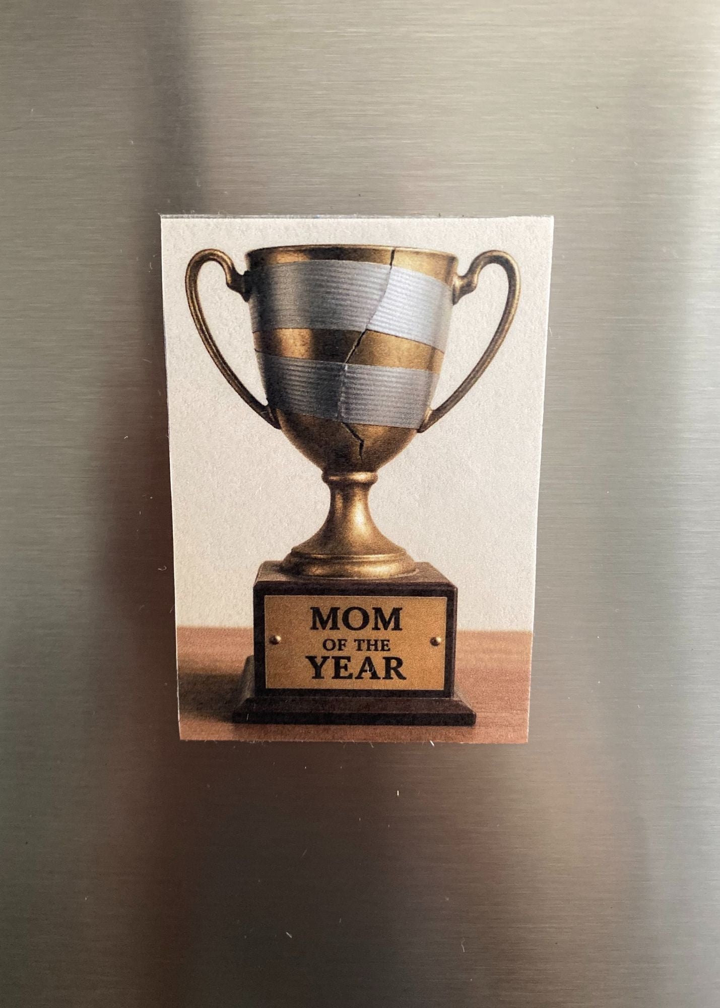 Mom of the Year Magnet – Trophy Design for Everyday Champions
