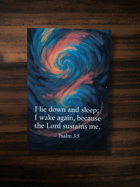 Psalm 3:5 Scripture Magnet – “I Lie Down and Sleep; I Wake Again, Because the Lord Sustains Me” | Christian Encouragement Gift