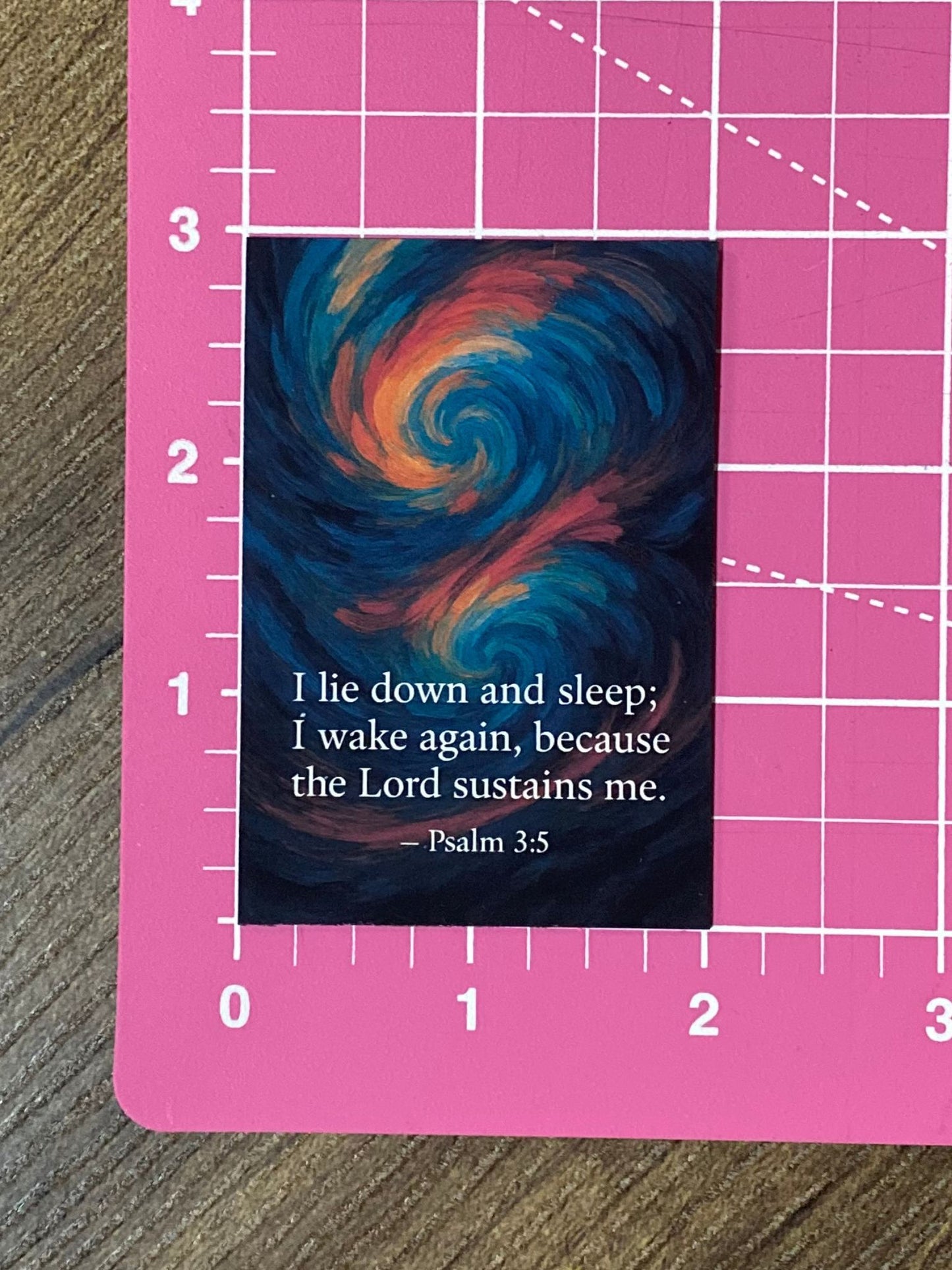 Psalm 3:5 Scripture Magnet – “I Lie Down and Sleep; I Wake Again, Because the Lord Sustains Me” | Christian Encouragement Gift