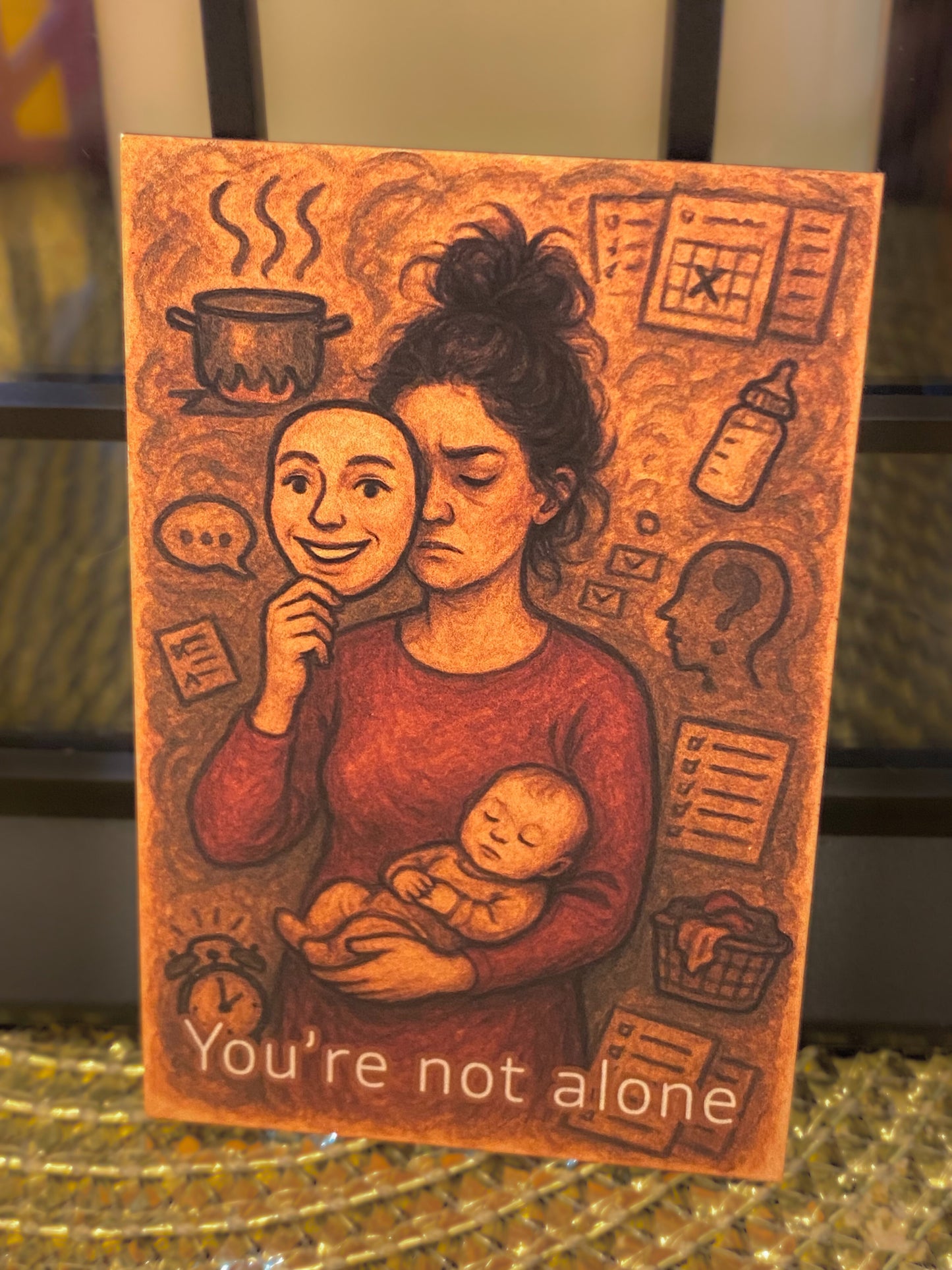 “You’re Not Alone” Mental Load Magnet – A Powerful Reminder for Moms