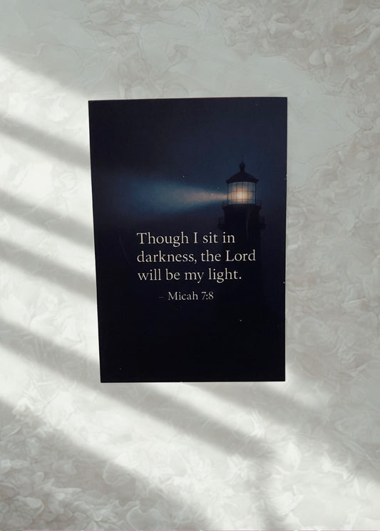 “Micah 7:8” Lighthouse Magnet | Christian Scripture Quote – 2x3 Faith Fridge Magnet