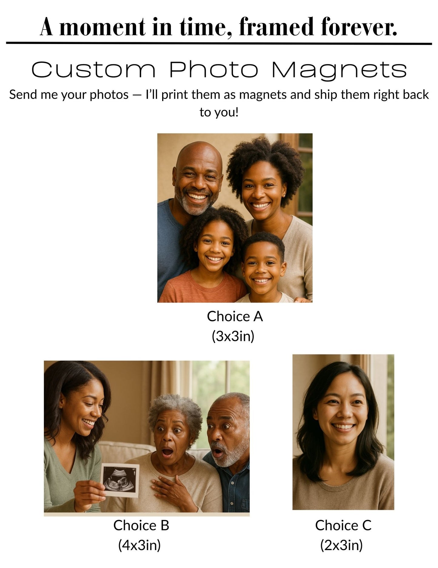 Custom Photo Magnet – Your Special Moment, Framed Forever