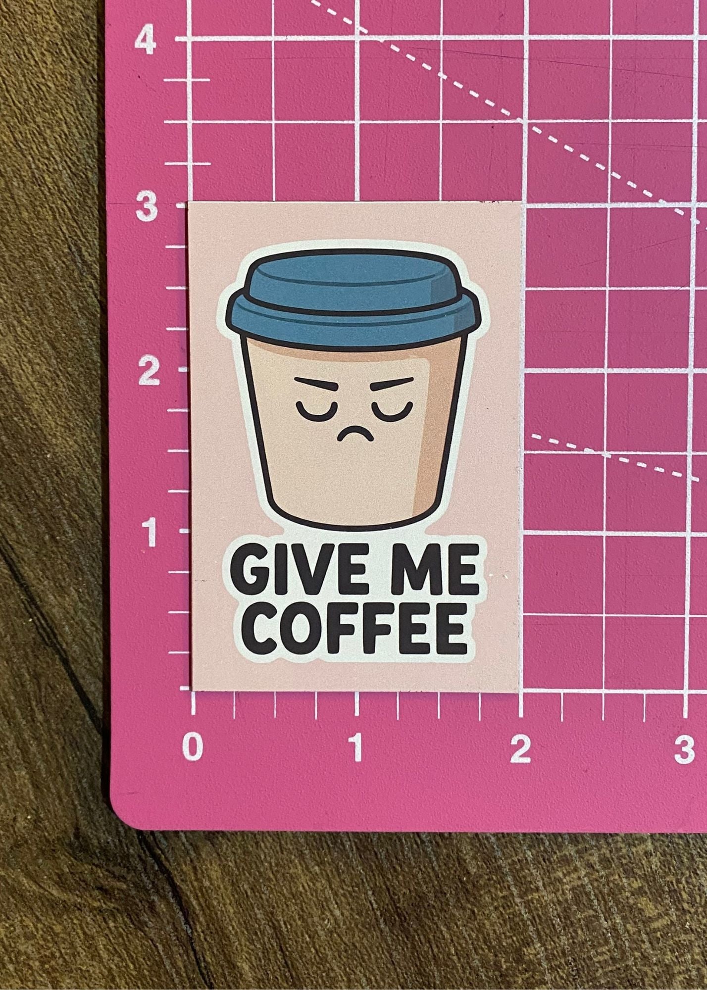 “Give Me Coffee” Magnet | Funny Coffee Quote – Grumpy Cup 2x3 Fridge Magnet