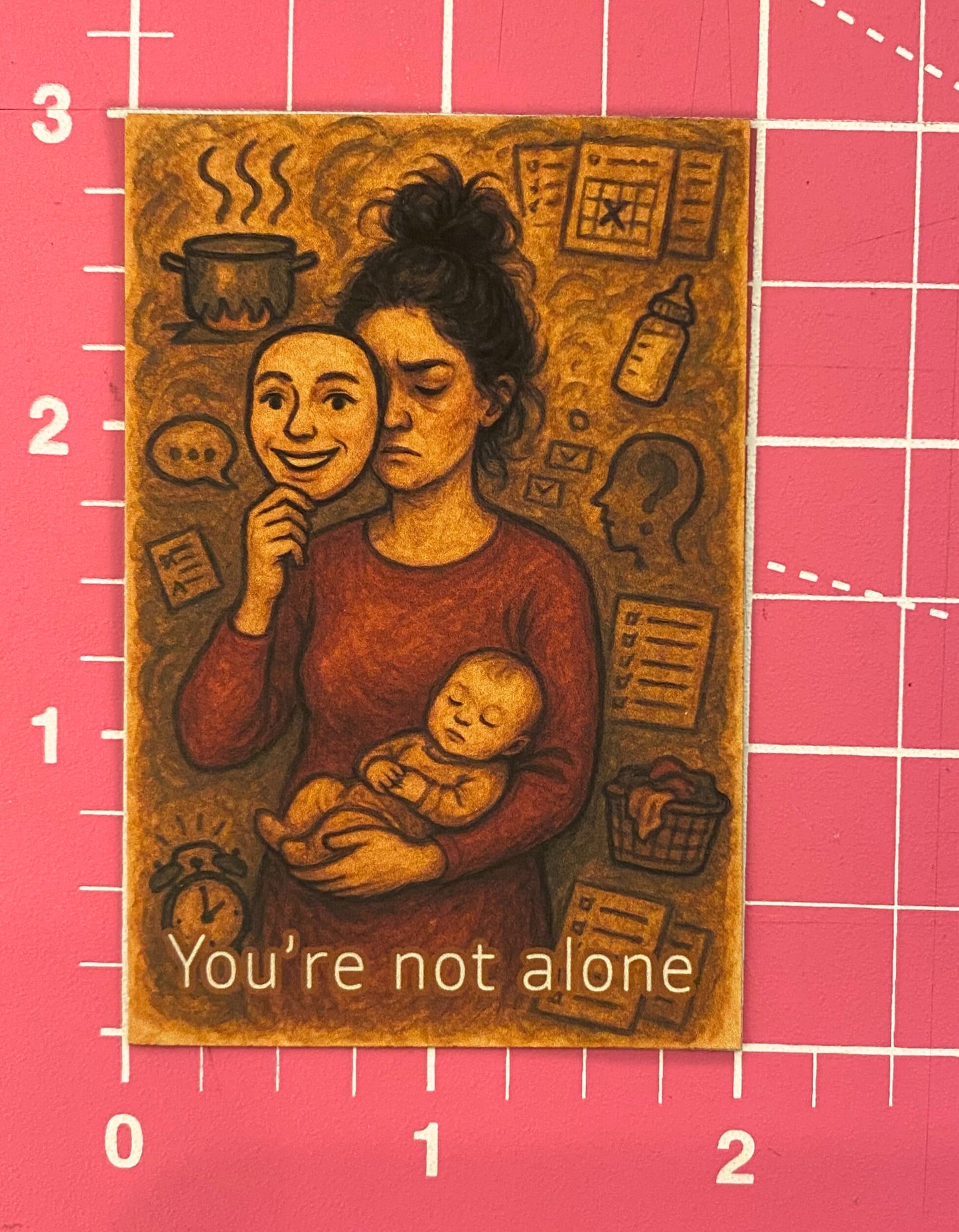 “You’re Not Alone” Mental Load Magnet – A Powerful Reminder for Moms