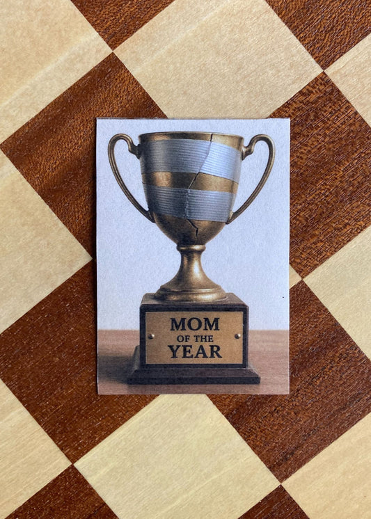 Mom of the Year Magnet – Trophy Design for Everyday Champions