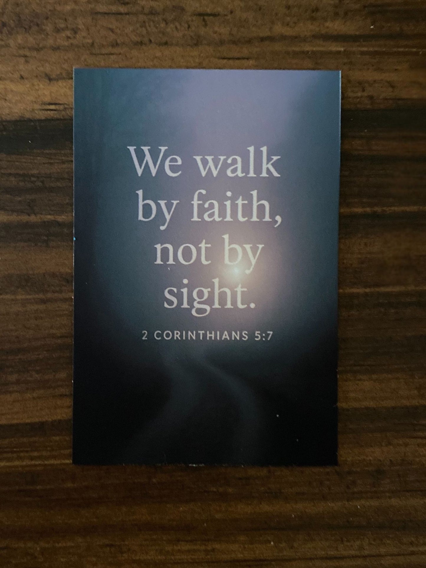 We Walk by Faith Magnet – 2 Corinthians 5:7 Bible Verse