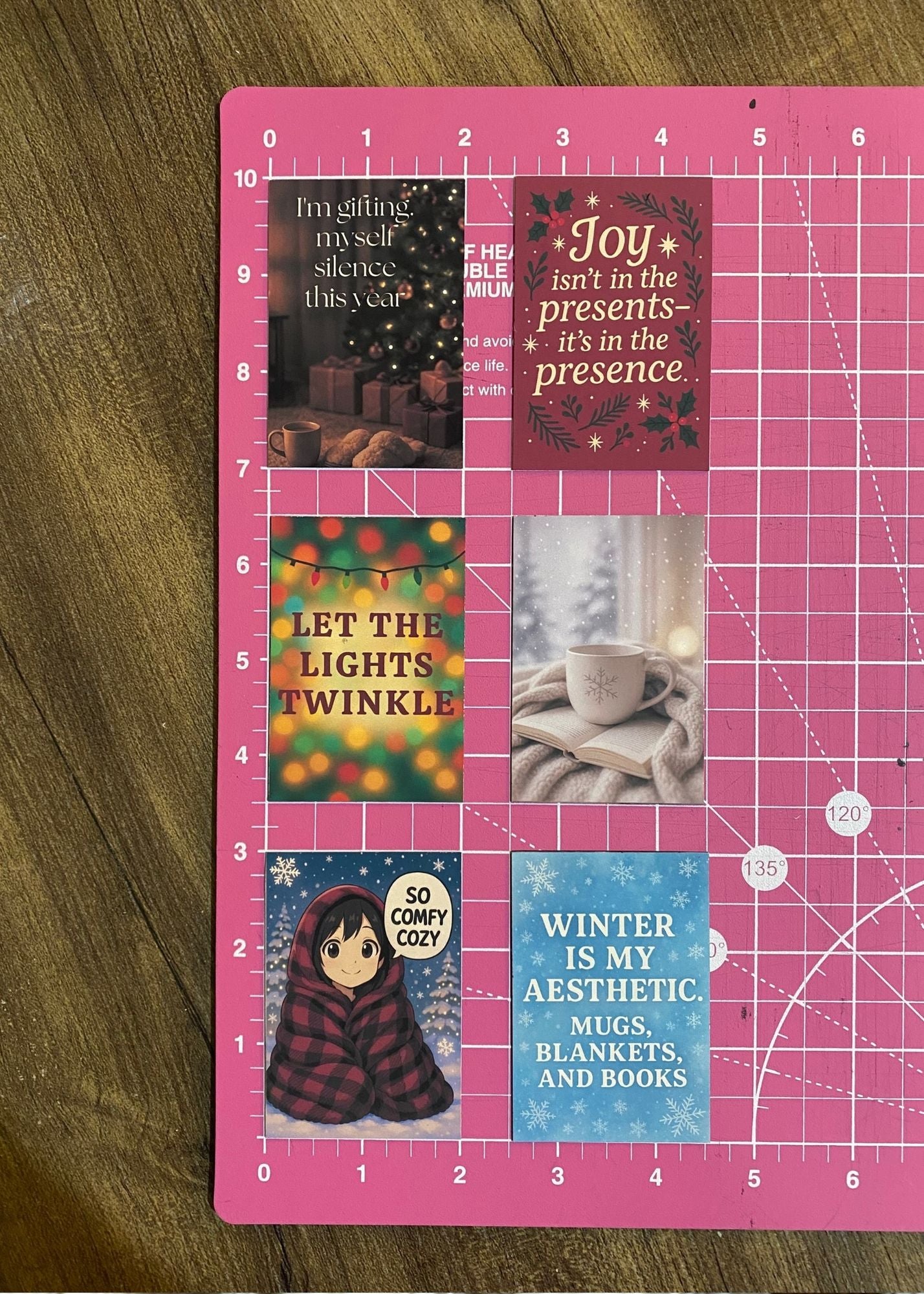 Winter Magnet Pack – Set of 6 Cozy Aesthetic Quote Magnets | 2x3 Fridge Decor for the Holiday Season