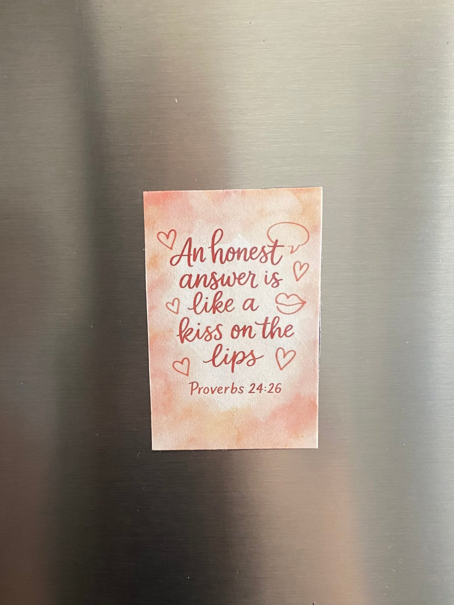 “An Honest Answer” Bible Verse Magnet – Laminated Finish (Proverbs 24:26)