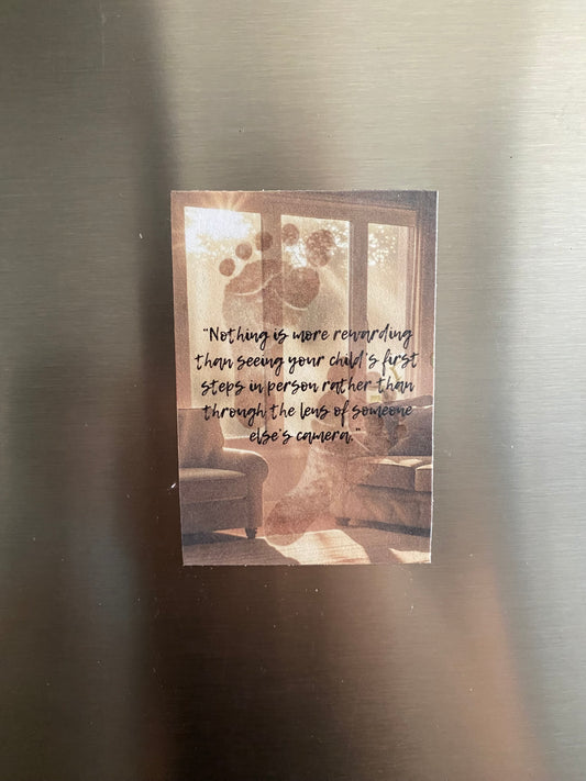 “First Steps in Person” Magnet – Laminated Finish