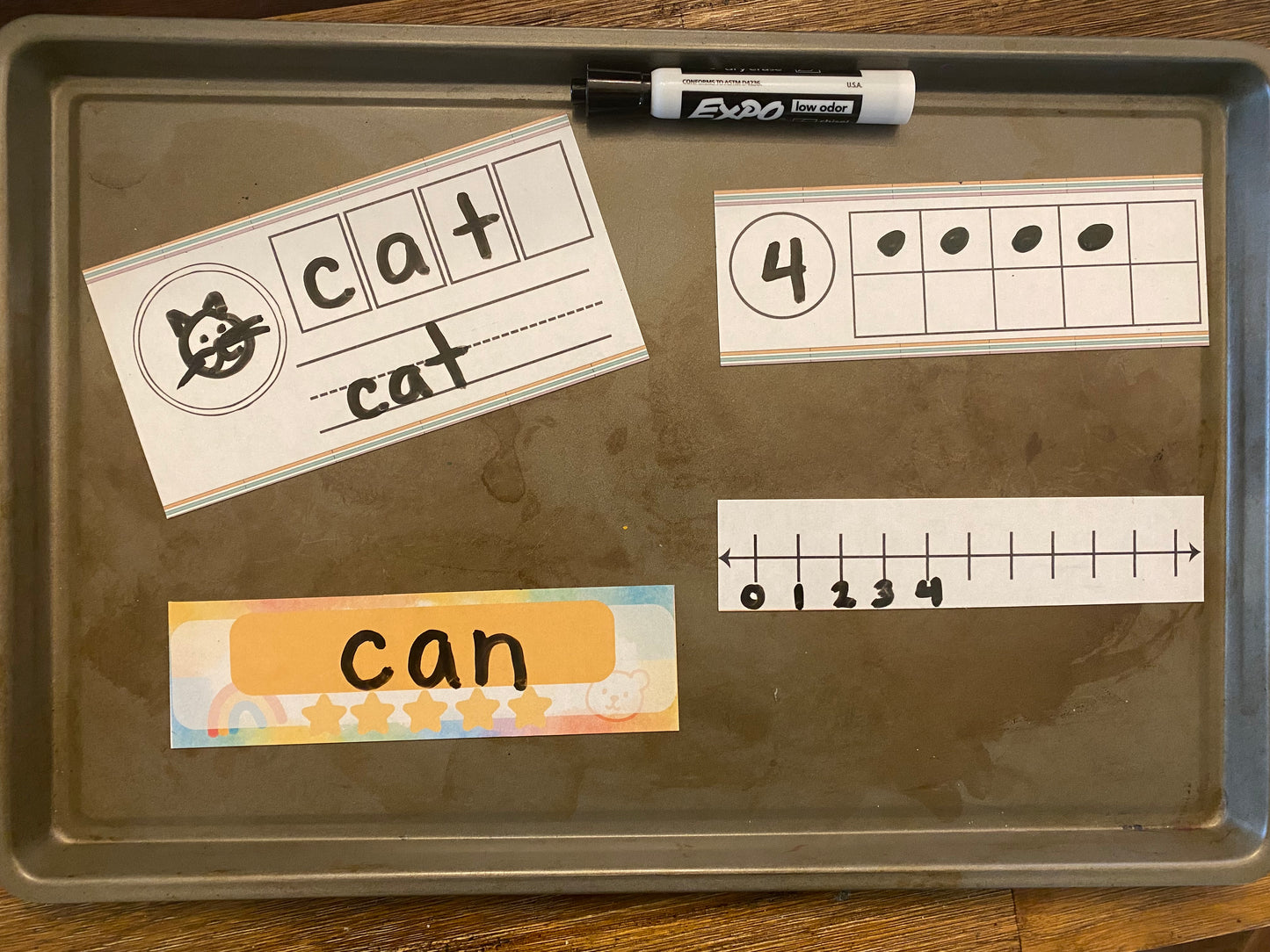 Dry Erase Magnet Learning Strips – Word Building, Sight Words, Tens Frame, Number Line | Reusable Fridge-Friendly Tools