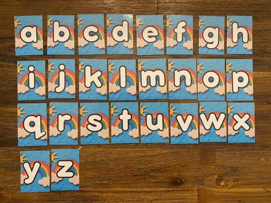 Rainbow Lowercase Alphabet Magnets – 2x3” Laminated | Dry Erase Learning Tools for Preschool & Homeschool
