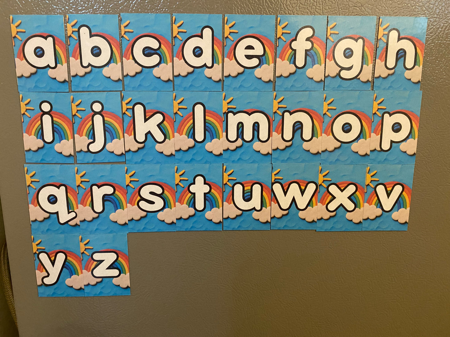 Rainbow Lowercase Alphabet Magnets – 2x3” Laminated | Dry Erase Learning Tools for Preschool & Homeschool