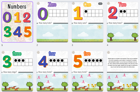 Numbers 0–5 Activity Pack (Digital Download)