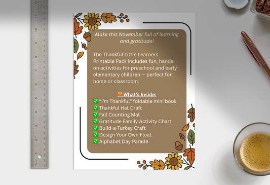 November Printable Pack | Thankful Little Learners Edition