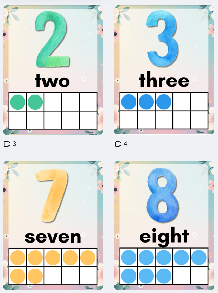 0–10 Number Posters