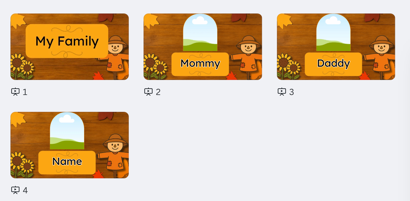 My Family Fall-Themed Canva Template | Interactive Kids Activity | Editable Preschool & Toddler Learning