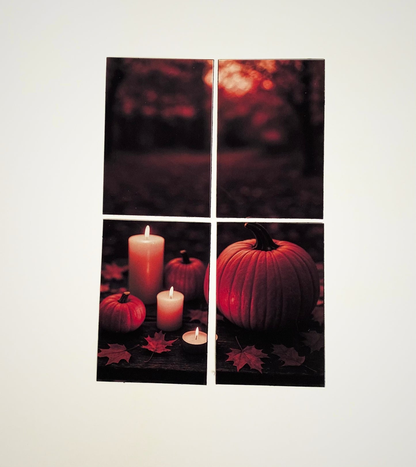 Autumn Pumpkin & Candle Magnet Puzzle – Cozy Fall 4-Piece Set